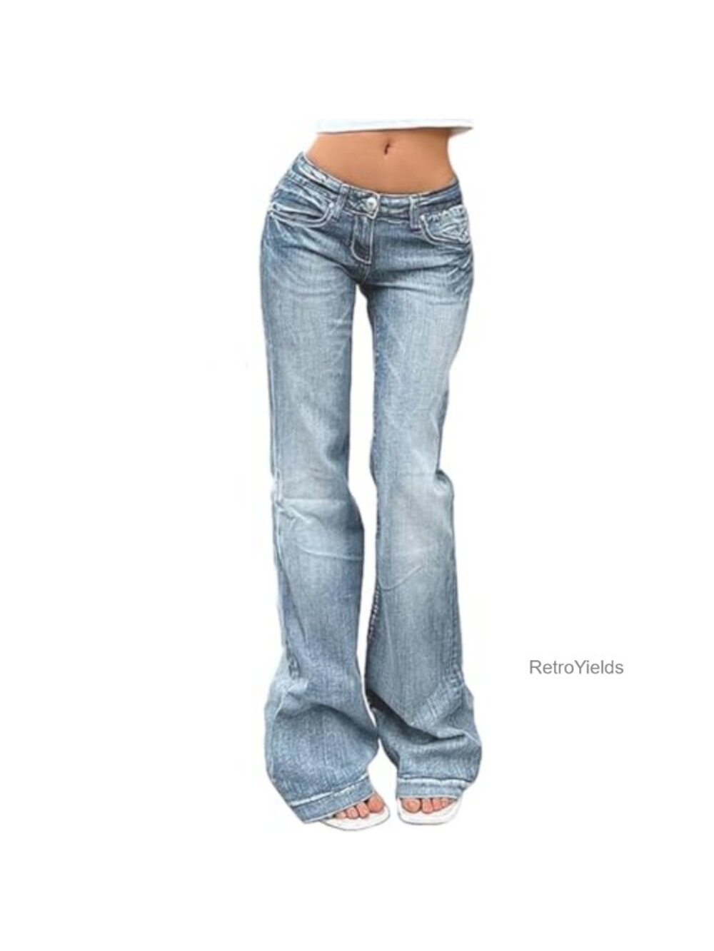 Low Waist Bell Bottom Jeans Stretch Flare Denim Pants